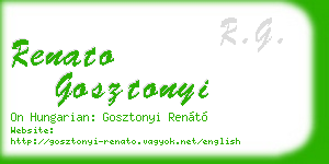 renato gosztonyi business card