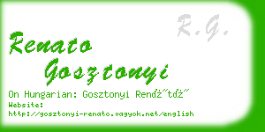 renato gosztonyi business card